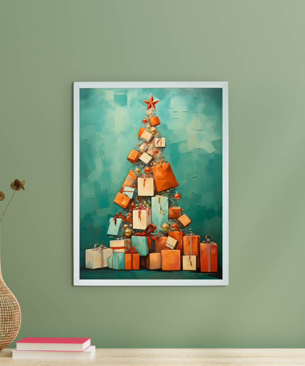 Merry & Bright: Premium Sowpeace Xmas Canvas Wall Prints – Handcrafted Indian-Inspired Art for Elegant Festive Decor — main view