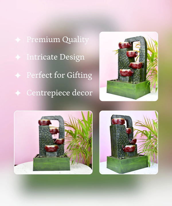 Sowpeace Harmony Veil Cascading Waterfall | Elegant Indoor Resin Fountain for Relaxing Home Décor & Gifting — main view