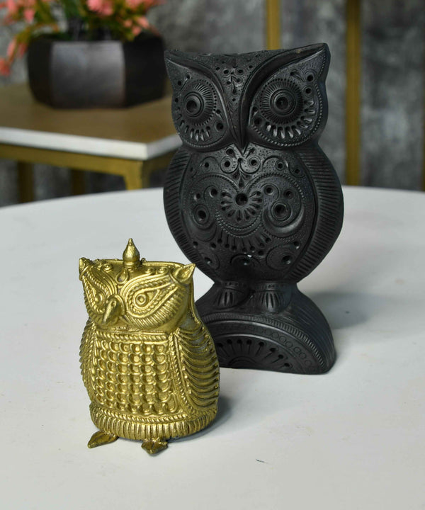 Sowpeace Black Terracotta Artisanal Owl: Tabletop Decor — image 7