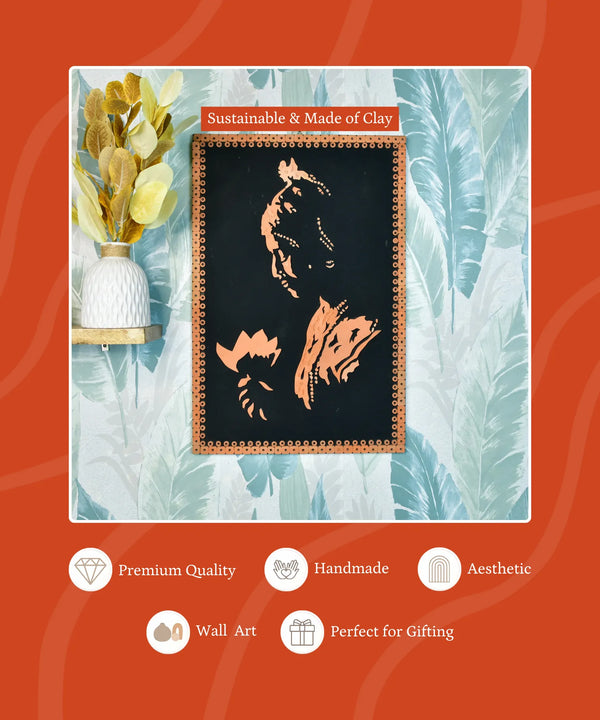 Terracotta Shadowed Lady Wall Art: Artisan Elegance for Home — image 3