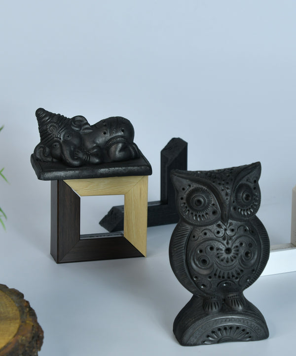 Sowpeace Black Terracotta Artisanal Owl: Tabletop Decor — image 6