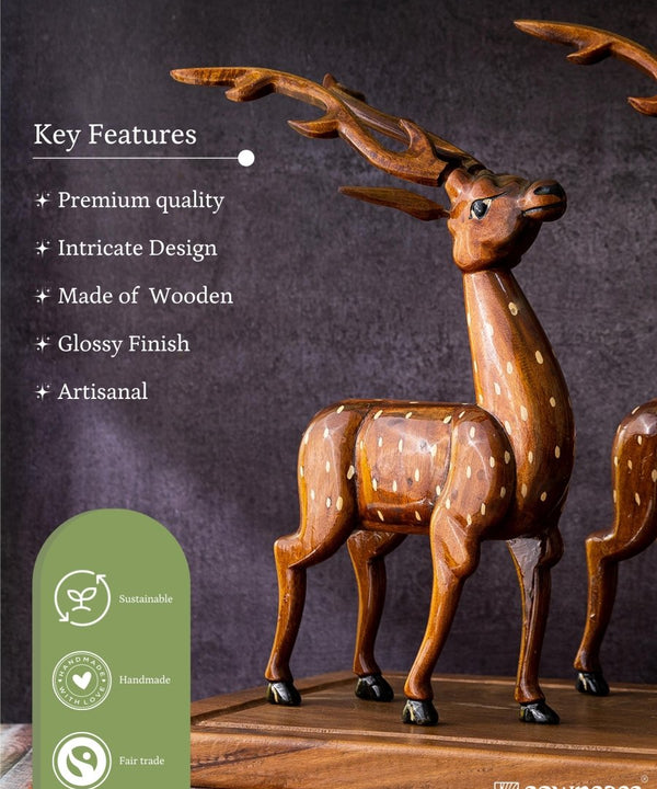 Artisan Wooden Deer Set: Exquisite Home Decor — image 6