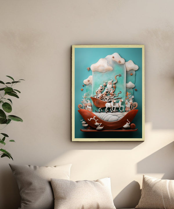 Santa Remixed: Premium Sowpeace Wall Art Prints – Handcrafted Indian-Inspired Canvas for Festive and Modern Home Decor — image 4