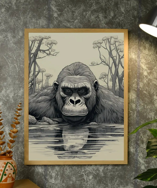 Connect with Nature: Sowpeace Handcrafted Jungle Wall Art – Premium Indian-Inspired Canvas Print for Stylish Interiors — main view