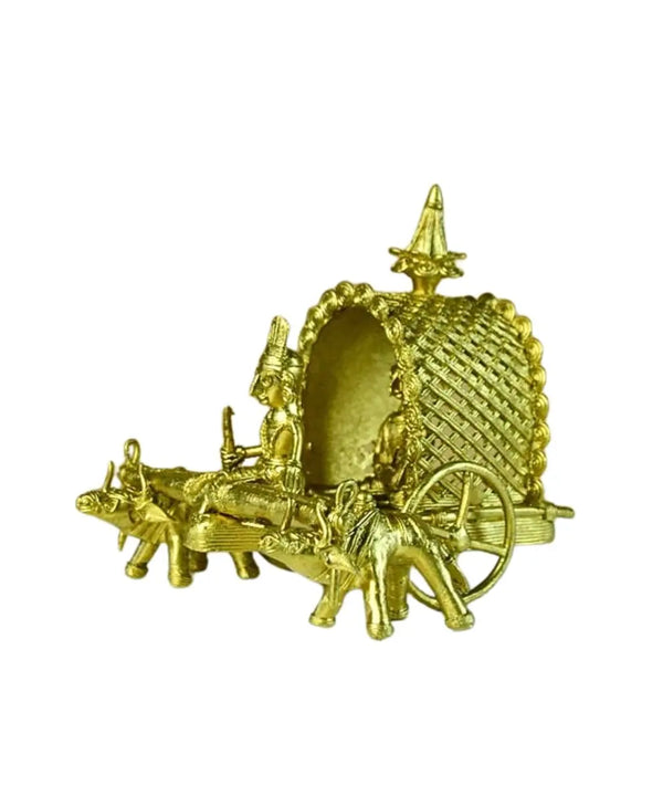Dhokra art Brass Decor Cow Cart — image 7