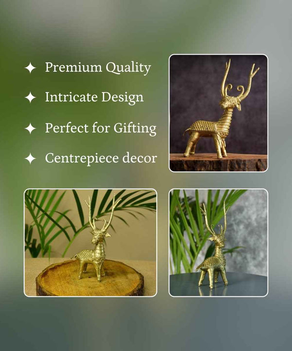 Dhokra Deer Brass Tabletop — image 3
