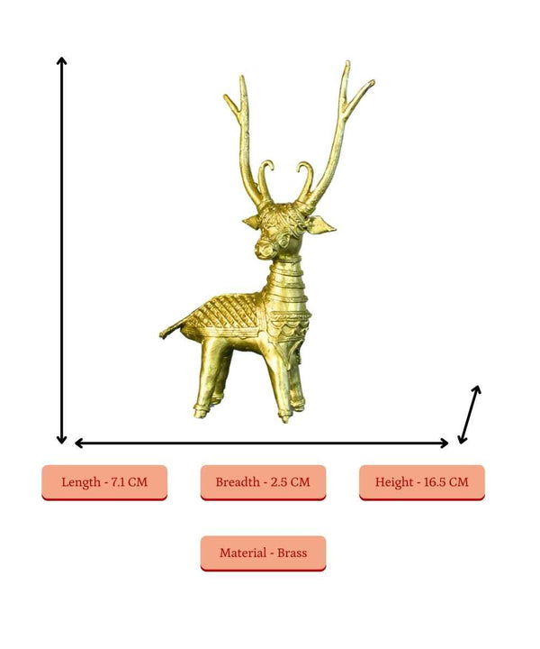 Dhokra Deer Brass Tabletop — image 4