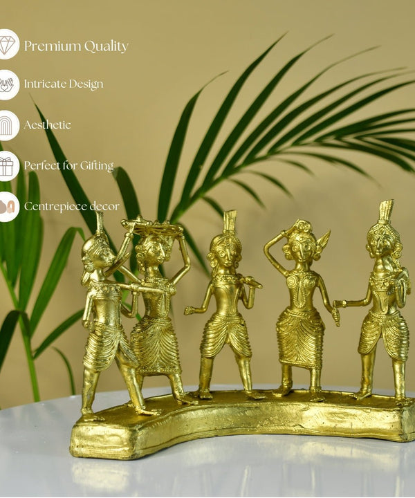 Dhokra Farmers: Large Brass Tabletop Decor — image 6