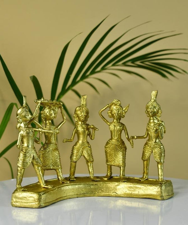 Dhokra Farmers: Large Brass Tabletop Decor — main view