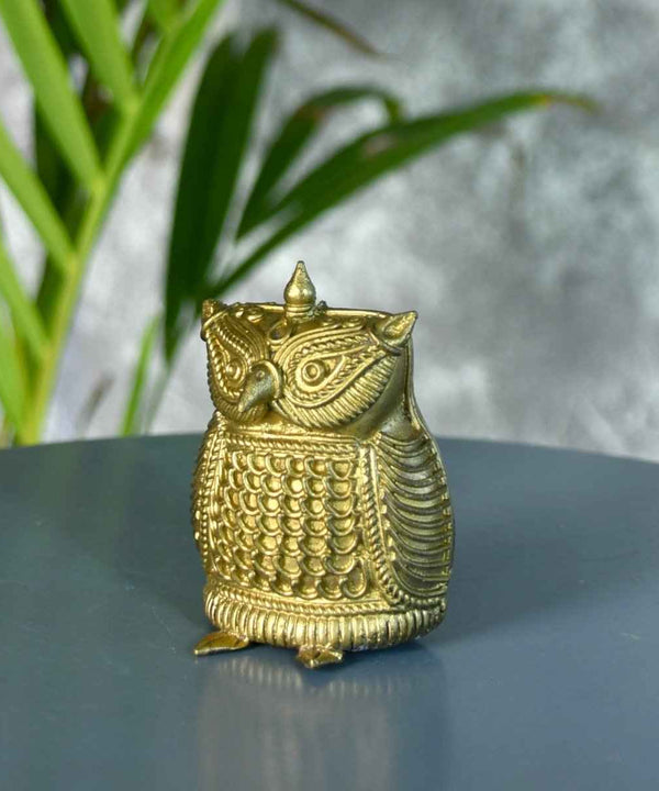Dhokra Owl Brass Tabletop: Artisan Home Decor Masterpiece — image 6
