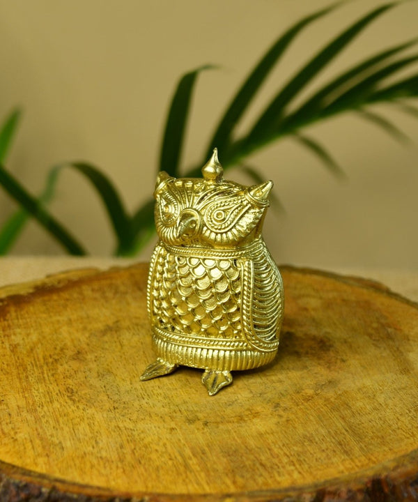 Dhokra Owl Brass Tabletop: Artisan Home Decor Masterpiece — main view
