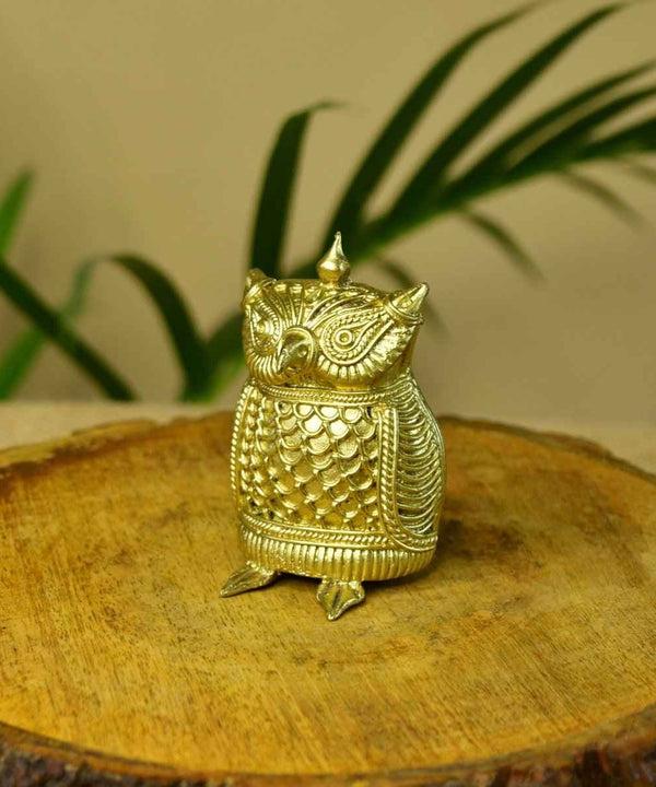 Dhokra Owl Brass Tabletop: Artisan Home Decor Masterpiece — main view