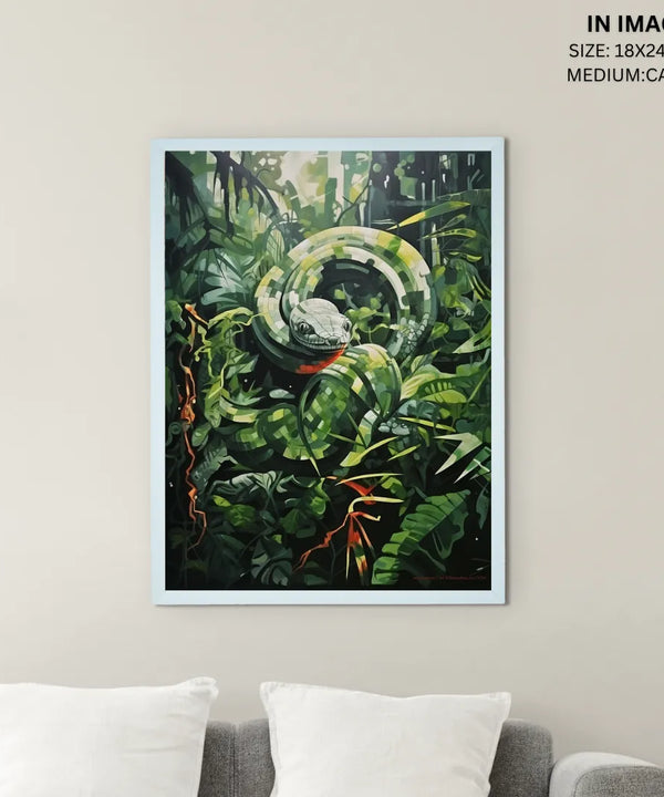 Sowpeace Harmony: Find Your Handcrafted Abstract Snake – Premium Indian-Inspired Canvas Art for Contemporary Home Decoration — image 5