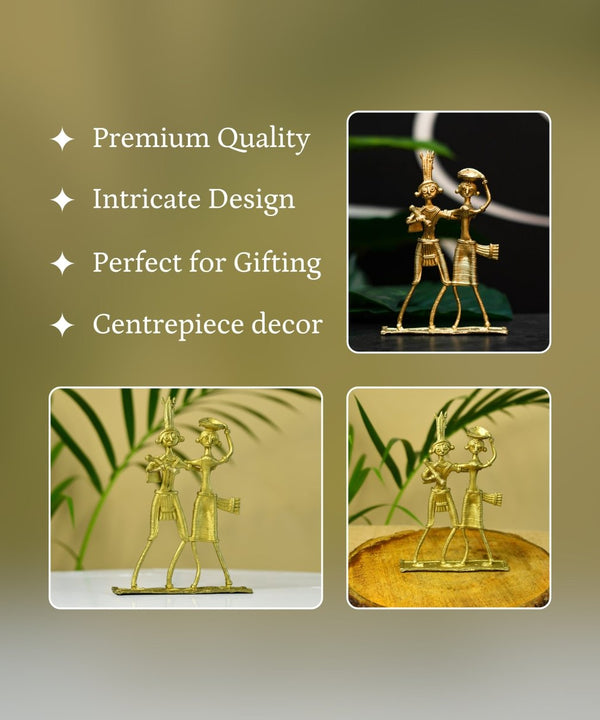 Dokra Couple: Brass Tabletop Artistry Decor — image 3