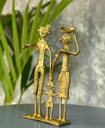 Dokra Family T1: Handcrafted Brass Tabletop Decor Masterpiece — alternate view