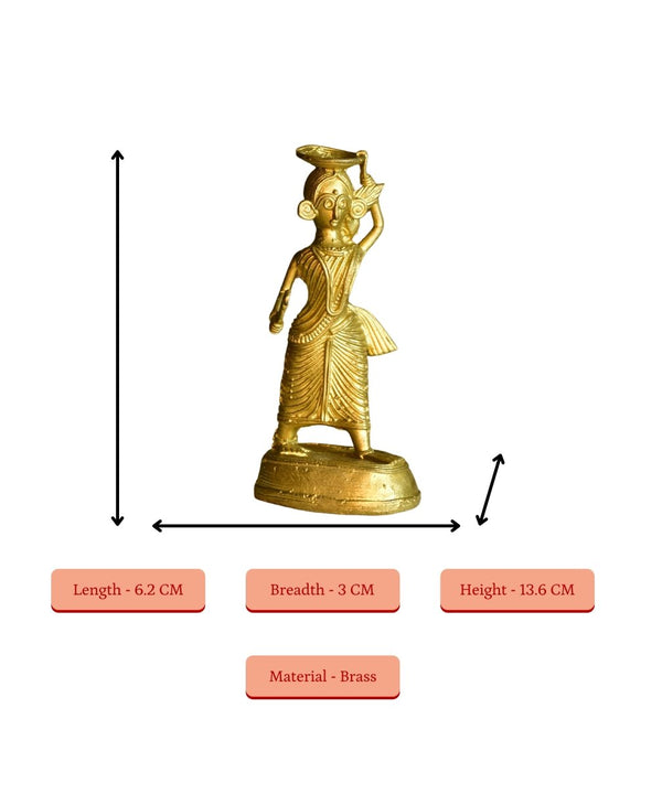Dokra Farmer Lady: Brass Tabletop Decor Grace — image 4