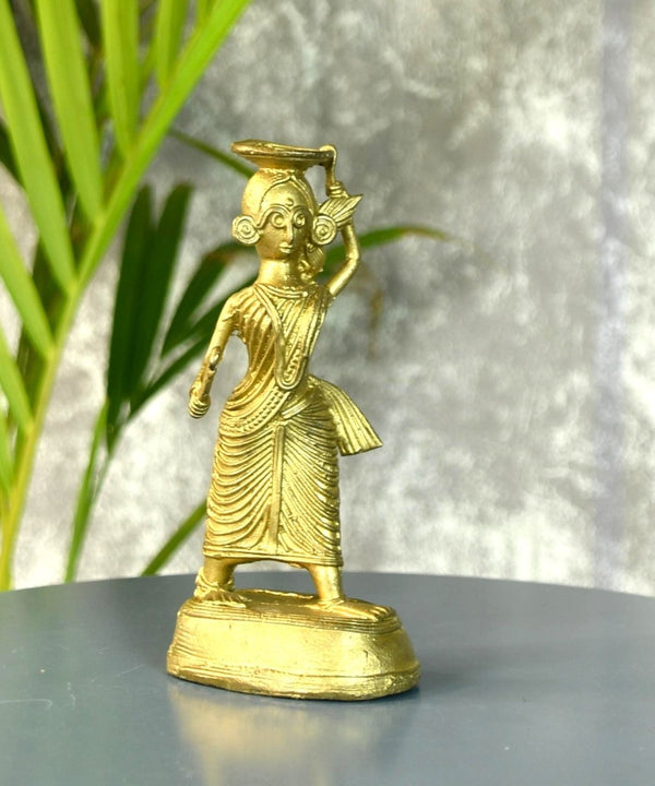Dokra Farmer Lady: Brass Tabletop Decor Grace — image 2
