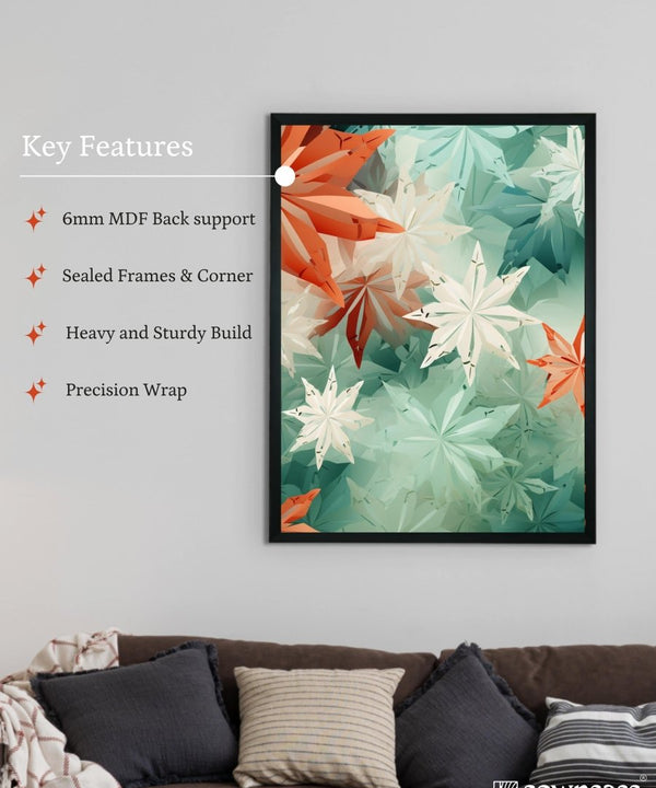 Frozen Fractals: Sowpeace's Premium Dense Winter Canvas Art – Handcrafted Indian-Inspired Prints for Elegant Winter Home Decoration — image 6