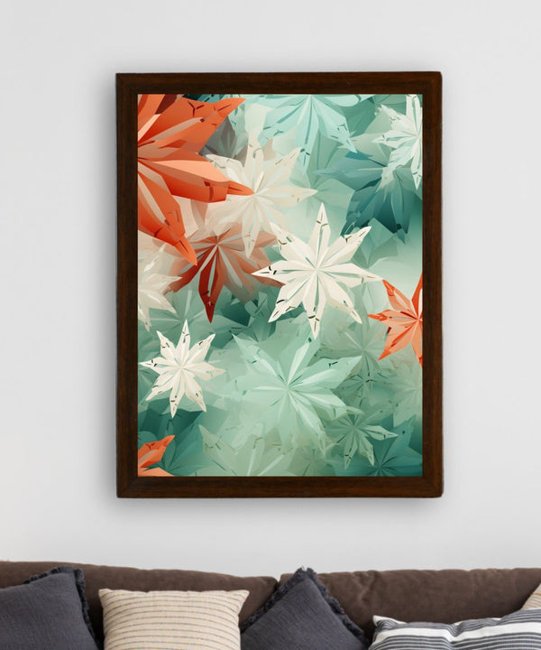 Frozen Fractals: Sowpeace's Premium Dense Winter Canvas Art – Handcrafted Indian-Inspired Prints for Elegant Winter Home Decoration — image 3