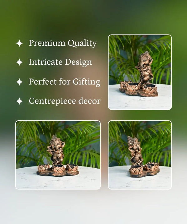 Ganesh Resin Candle Holder by Sowpeace - Artisan Home Decor & Showpiece — image 3