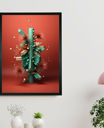 Global Chill: Sowpeace Premium Abstract Winter Canvas Prints – Handcrafted Indian-Inspired Art for Elegant Winter Decor — alternate view