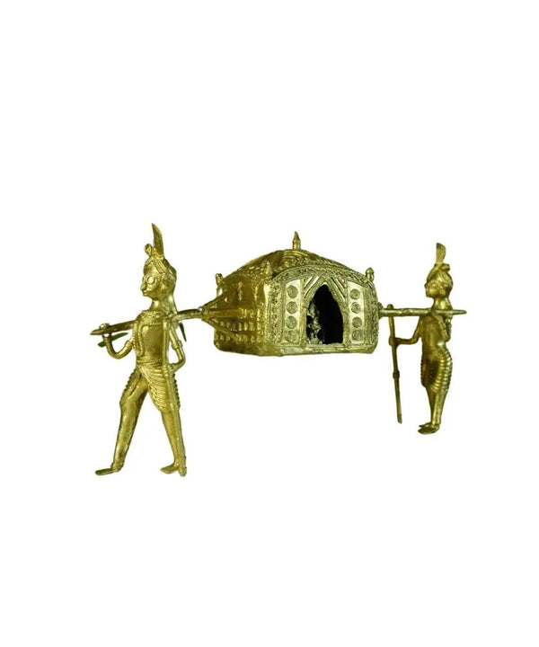 Handcrafted Brass Dhokra Palki Tabletop Decor — image 7