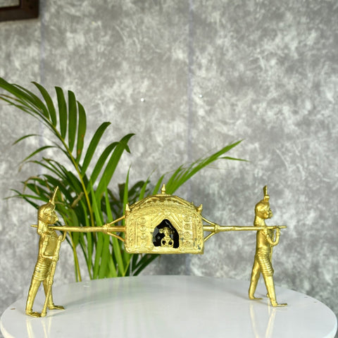 Handcrafted Brass Dhokra Palki Tabletop Decor