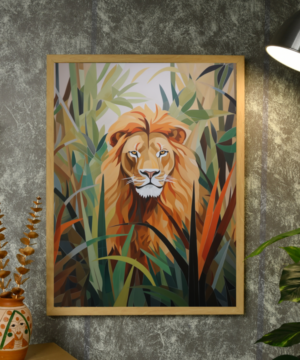 Sowpeace Harmony: Find Your Handcrafted Abstract Lion – Premium Indian-Inspired Canvas Art for Modern Home Decoration — image 4