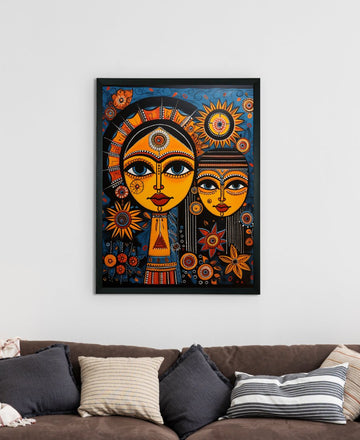 Find Your Connection: Sowpeace Handcrafted Abstract Art – Premium Indian-Inspired Canvas Print for Elegant Home Interiors — alternate view