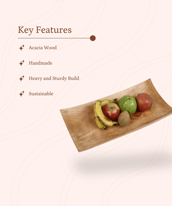 Sowpeace 12-Inch Acacia Wood Tray - Artisan Crafted — image 2