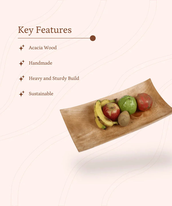 Sowpeace 12-Inch Acacia Wood Tray - Artisan Crafted — image 2