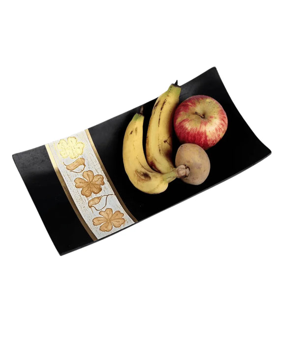 Sowpeace 14-Inch Handcrafted Black Acacia Wood Tray — image 6