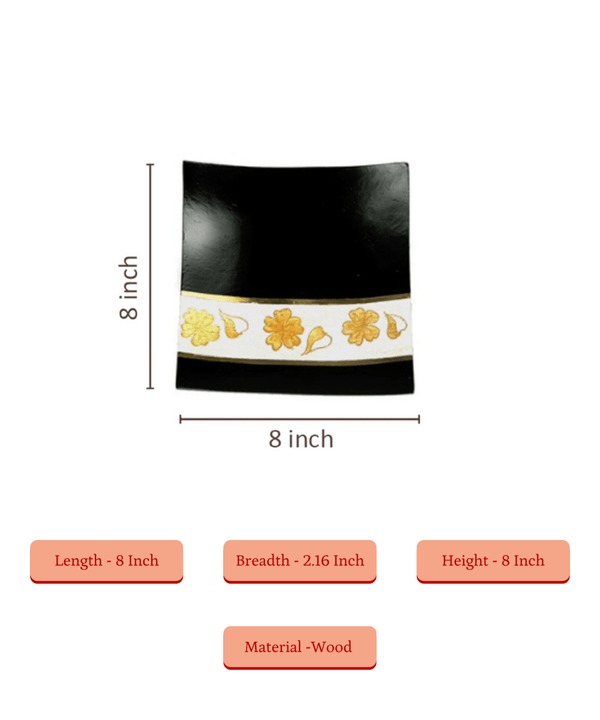 Sowpeace 8-Inch Elegant Black Acacia Wood Square Tray — image 5
