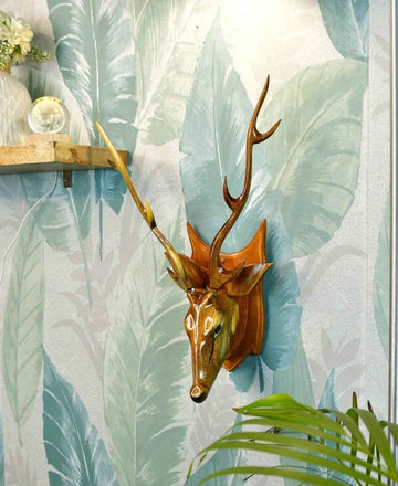 Sowpeace Artisan Wooden Deer Head: Exquisite Home Decor — alternate view