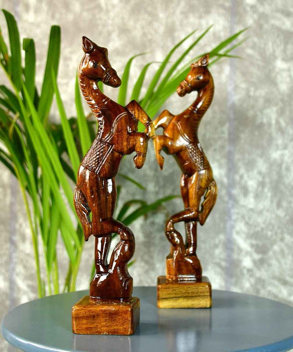 Sowpeace Artisan Wooden Jumping Horse Set: Home Decor — image 2