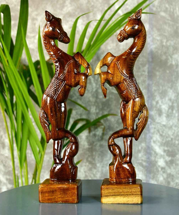 Sowpeace Artisan Wooden Jumping Horse Set: Home Decor — main view