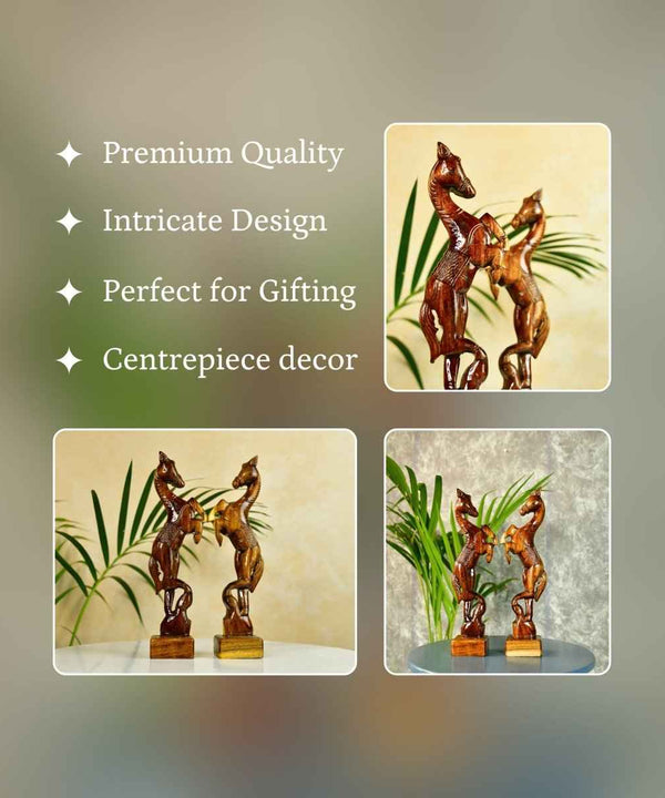 Sowpeace Artisan Wooden Jumping Horse Set: Home Decor — image 3