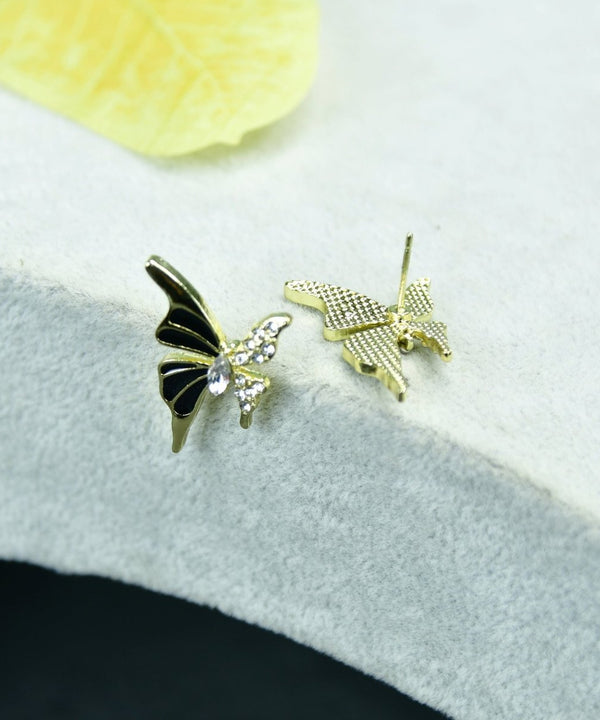 Sowpeace Black Butterfly Crystal Gold Stainless Steel Earrings | Elegant One‑Size Lightweight Jewelry for Women & Daily Wear — image 2