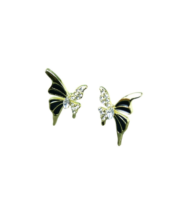 Sowpeace Black Butterfly Crystal Gold Stainless Steel Earrings | Elegant One‑Size Lightweight Jewelry for Women & Daily Wear — image 5