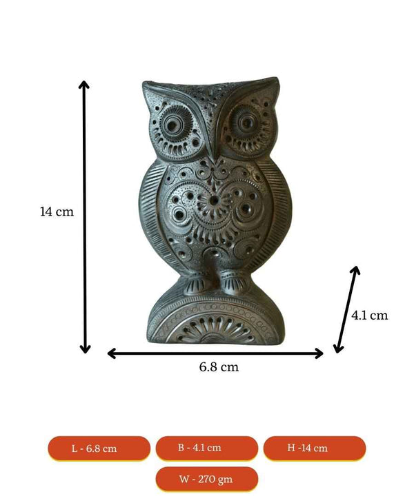 Sowpeace Black Terracotta Artisanal Owl: Tabletop Decor — image 9