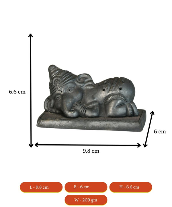 Sowpeace Black Terracotta Sleeping Ganesh: Artisan Tabletop Decor — image 6