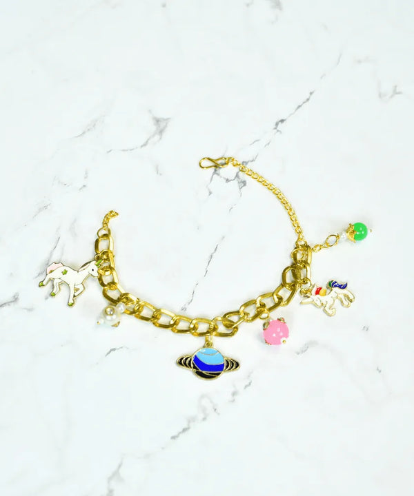 Sowpeace Cosmic Charm Bracelet | Stylish Stainless Steel One‑Size Adjustable Celestial Jewelry for Women & Men — main view