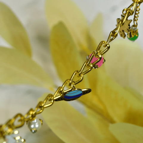 Sowpeace Cosmic Charm Bracelet | Stylish Stainless Steel One‑Size Adjustable Celestial Jewelry for Women & Men