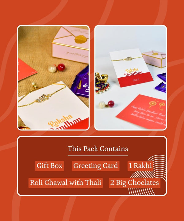 Sowpeace Exquisite BHAI Rakhi Pack of 1 with Roli Chawal and Greeting card combo for Raksha Bandhan and Gifting — image 9