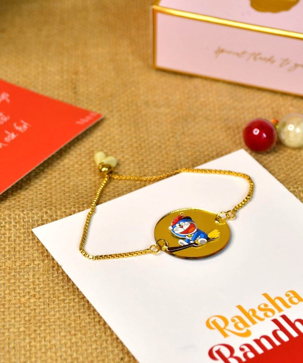 Sowpeace Exquisite Doraemon Rakhi Pack of 1 with Roli Chawal and Greeting card combo for Raksha Bandhan and Gifting — image 2