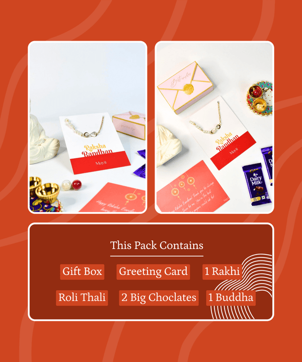 Sowpeace Exquisite Infinite Rakhi Pack of 1 with Roli Chawal and Greeting card combo for Raksha Bandhan and Gifting — image 10