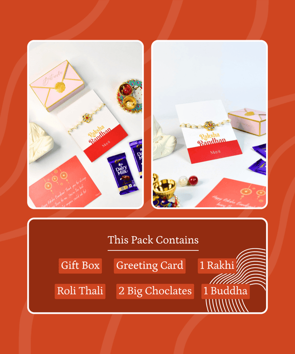 Sowpeace Exquisite Pearl Rakhi Pack of 1 with Roli Chawal and Greeting card combo for Raksha Bandhan and Gifting — image 10