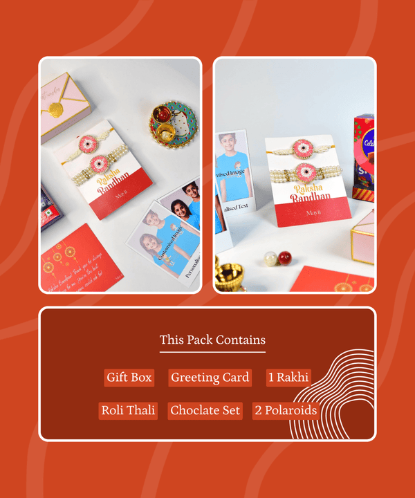 Sowpeace Exquisite Pink Circle Rakhi Pack of 2 with Roli Chawal and Greeting card combo for Raksha Bandhan and Gifting — image 11