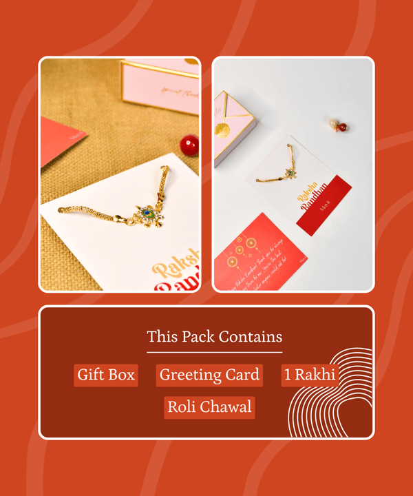 Sowpeace Exquisite Turtle Rakhi Pack of 1 with Roli Chawal and Greeting card combo for Raksha Bandhan and Gifting — image 8