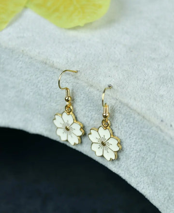 Sowpeace Floral White Gold Stainless Steel Earrings | Elegant One‑Size Lightweight Jewelry for Women & Daily Wear — alternate view
